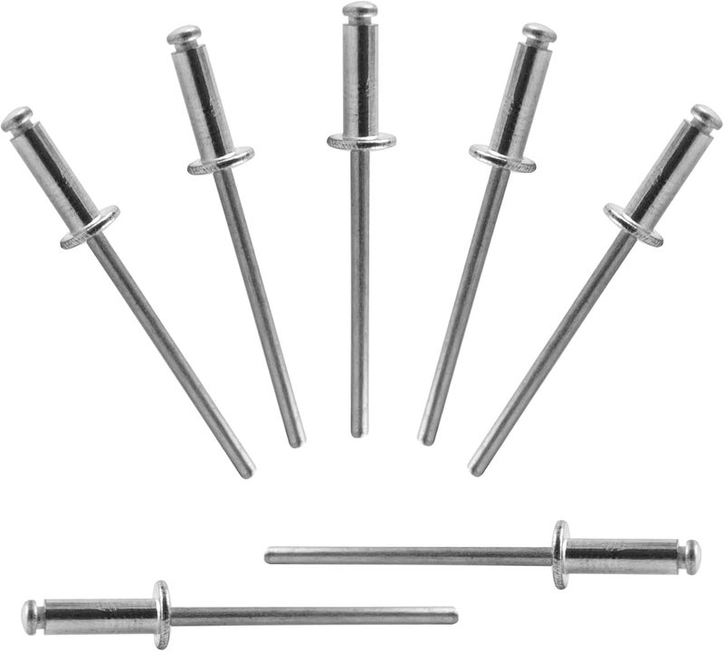 ALLCLEAN 200 Pcs 1/8" x 3/8" Aluminum Blind Rivets,3.2 x 10mm Pop Rivets,Aluminum Grip and Steel Mandrel - Image 1